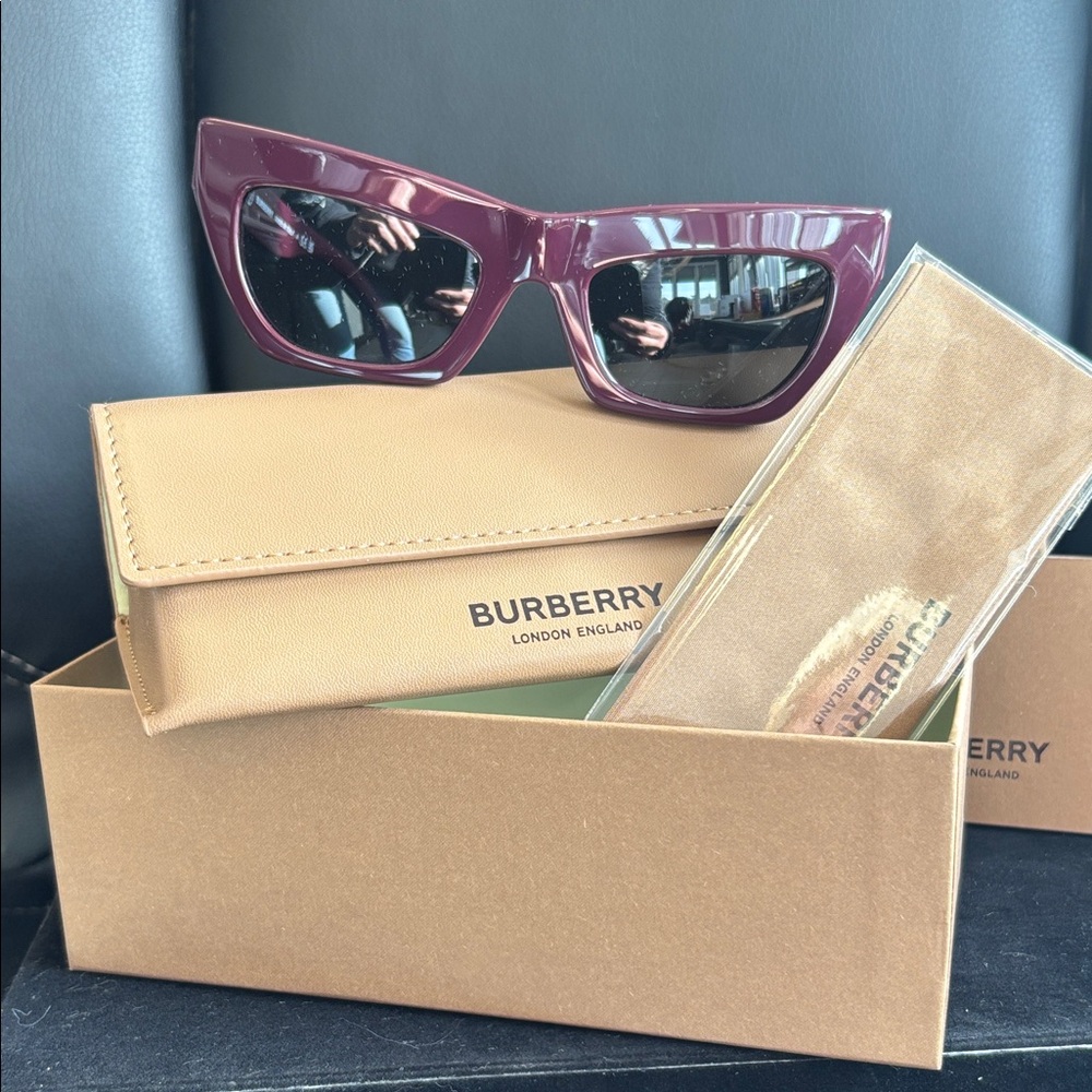 Burberry Women's Plum Sunglasses Brand New Authentic